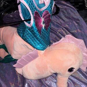 Mermaid Riding Seahorse Plush Costume